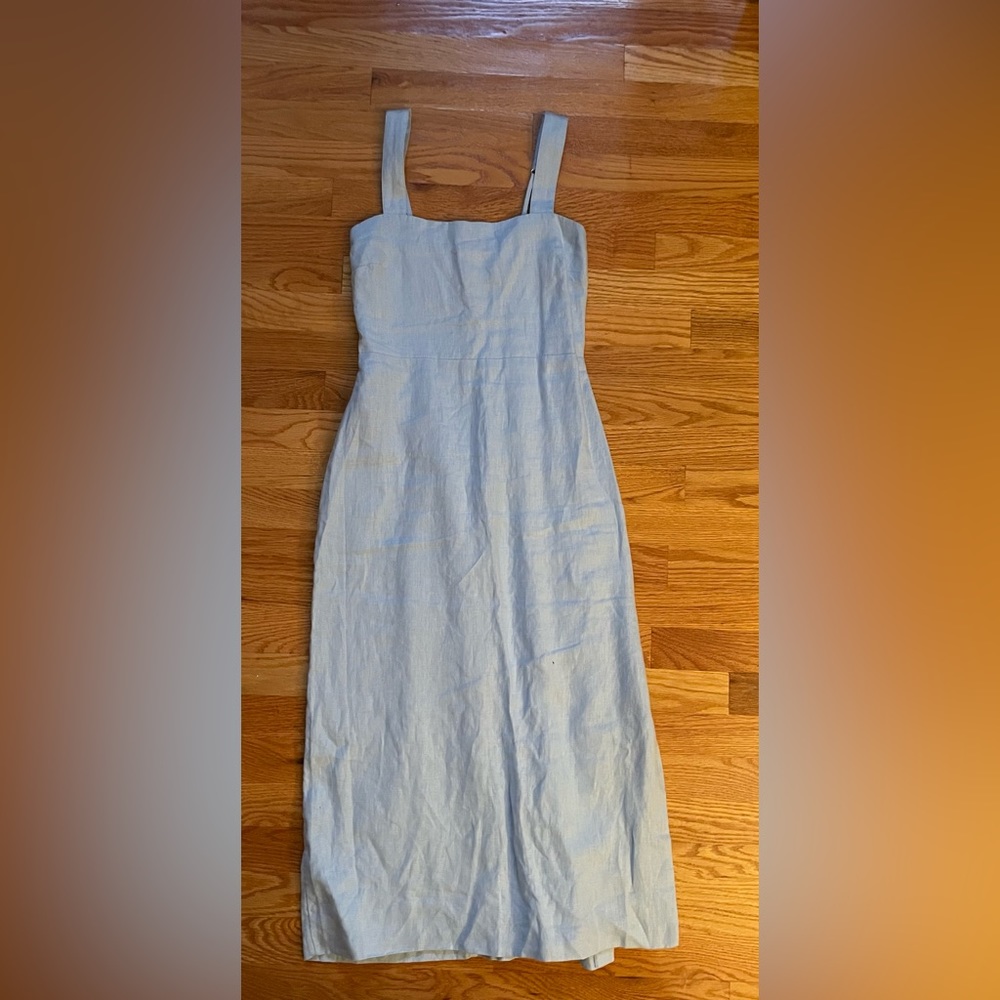 NWOT ABERCROMBIE Blue Linen Midi Dress